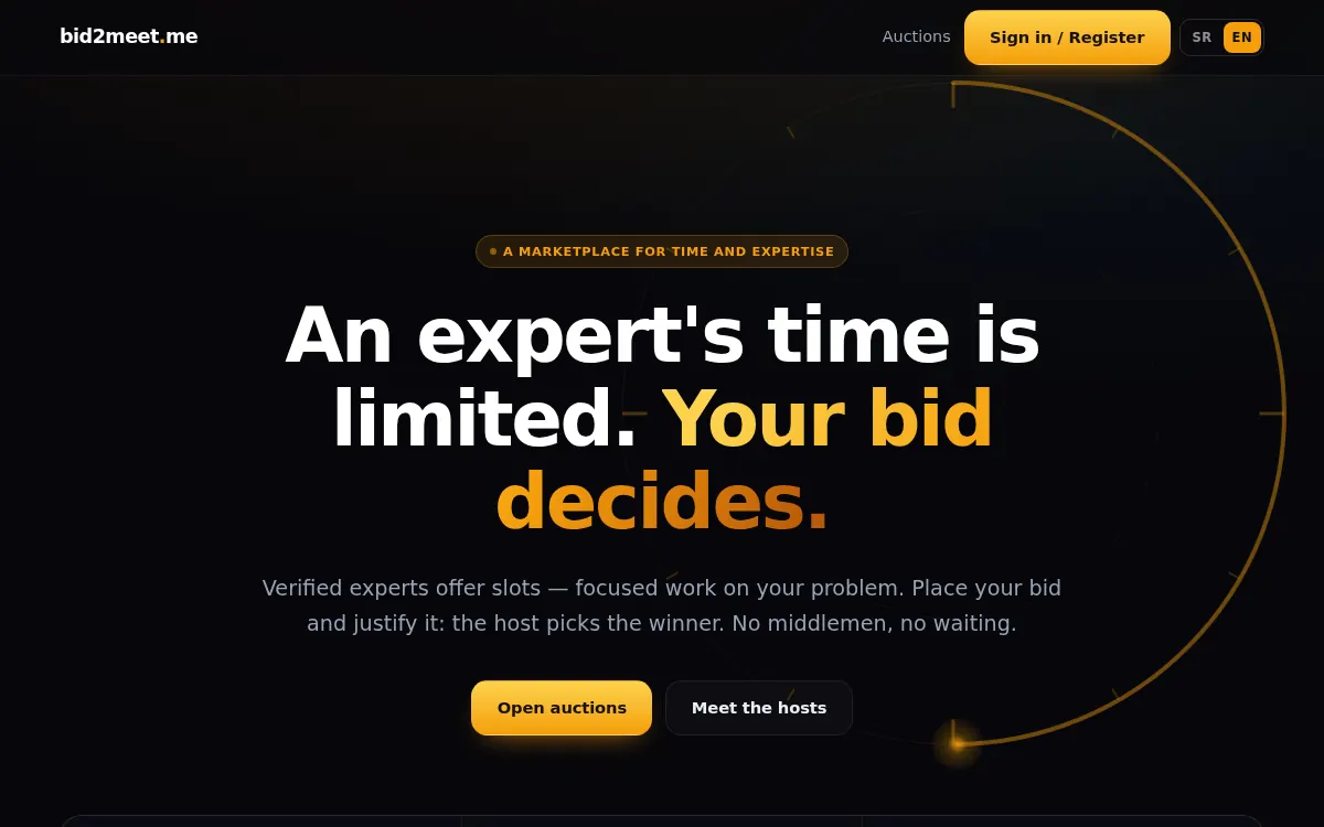 BID2MEET - live website
